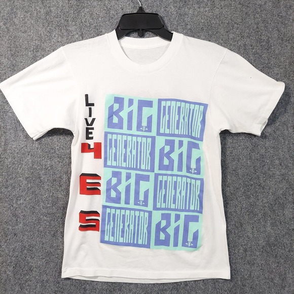 Vintage Yes Big Generator Shirt Mens‎ Small White Band Tour Concert Graphic 80s